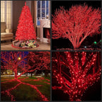 YULETIME 200 Red LED Christmas Lights with Red Wire, Pack of 2 Strands 33 Feet 100 Lights UL Certified Holiday String Light Set