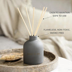Craft & Kin Christmas Reed Diffuser for Home & Bathroom – Santal Woods Holiday Reed Diffuser Set with Fragrance Sticks, Long-Lasting Alcohol-Free Winter Scent, Earthenware Collection, 6.7oz