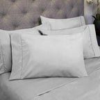 Full Size Bed Sheets - 6 Piece 1500 Supreme Collection Fine Brushed Microfiber Deep Pocket Full Sheet Set Bedding - 2 Extra Pillow Cases, Great Value, Full, Silver