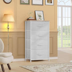 DWVO 4 Drawers Dresser, Dresser for Bedroom, Fabric Storage Tower, Chest of Drawers, Organizer Unit for Closets, Living Room
