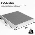 ZIYOO Full Box Spring and Cover 9 Inch High Profile Easy Assembly,Mattress Foundation/Heavy Duty Metal Steel Structure/Quiet Noise-Free Accessory