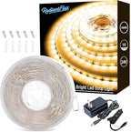 RadiantFlux 30ft Warm White Led Strip Lights for Living Room, Home Decor, 540 LEDs, Dimmable, Super Bright Flexible LED Light Strips for Bedroom, Kitchen, Vanity Mirror, House Warming Gifts New Home