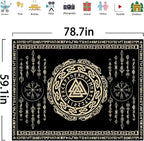 OSUNBD Nordic Vikings Tapestry Vikings Boat Hanging Home Decor Vegvisir Runes Artwork Pagan Tapestry Art Hanging Decor Large Size 78.7”x59.1” for Bedroom Living Room Dorm