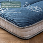 MAXYOYO Grey Cactus Pattern Full Size Futon Mattress, Quilted Bed Mattress Topper, Extra Thick Folding Sleeping Pad, Breathable Floor Lounger, Guest Bed for Camping, Couch