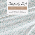 Linen Market Double-Brushed Patterned Microfiber California King Sheet Set 4 Piece – Oeko-TEX Certified Ultra Soft & Wrinkle-Free - 16" Deep Pocket Sheets Easy Care Cal-King Size - Vines Light Blue