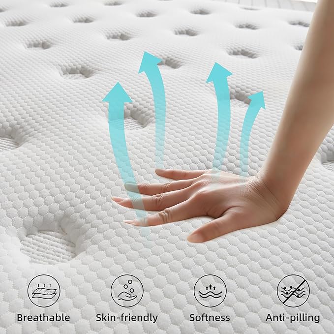 Full Mattress, 12 Inch Memory Foam Hybrid Mattress Full Size, Pocket Spring Mattresses in a Box for Motion Isolation, Edge Support, Pressure Relief, Medium Firm, CertiPUR-US