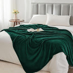 BEDELITE Fleece Blankets Queen Size Forest Green Throw Blankets for Bed, Luxury Plush Cozy Fuzzy Blanket 90x90 inches, Super Soft Warm Lightweight Throw Blanket All Seasons Suitable