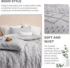 Bedsure Full Comforter Set - Light Grey Comforter, Boho Tufted Shabby Chic Bedding for Kids, 3 Pieces Vintage Farmhouse Bed Set for All Seasons, Fluffy Soft Bedding with 2 Pillow Shams