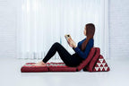 Leewadee 4-Fold Mat with Triangle Cushion – Firm TV Pillow, Foldable Mattress with Cushion Made of Eco-Friendly Kapok, 89 x 20 inches, red