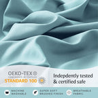 LuxClub 3 PC Sheet Bed Sheets Deep Pockets Wrinkle Free-Kids-Fitted Sheets Hypoallergenic Anti-Bacteria Machine Washable Hotel Bedding Silky Soft - Aqua Twin