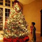 Brizled Mini Christmas Lights, 33ft 100 LED Christmas String Lights Connectable, UL Certified Energy Saving Xmas Tree Light for Indoor Outdoor Bedroom Wedding Party Xmas Tree Decoration, Warm White