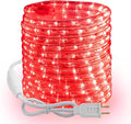 Brizled Rope Lights Outdoor, 18ft 216 LED Red Christmas Rope Lights Connectable, 120V Plugin Red Christmas Light Waterproof Clear Tube Lighting Indoor for Xmas Patio Garden Party Home Decorations