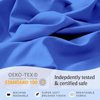 LuxClub 4 PC Sheet Set Bed Sheets Deep Pockets 16" Eco Friendly Wrinkle Free Cooling Machine Washable Hotel Bedding Silky Soft - Marine Blue Full