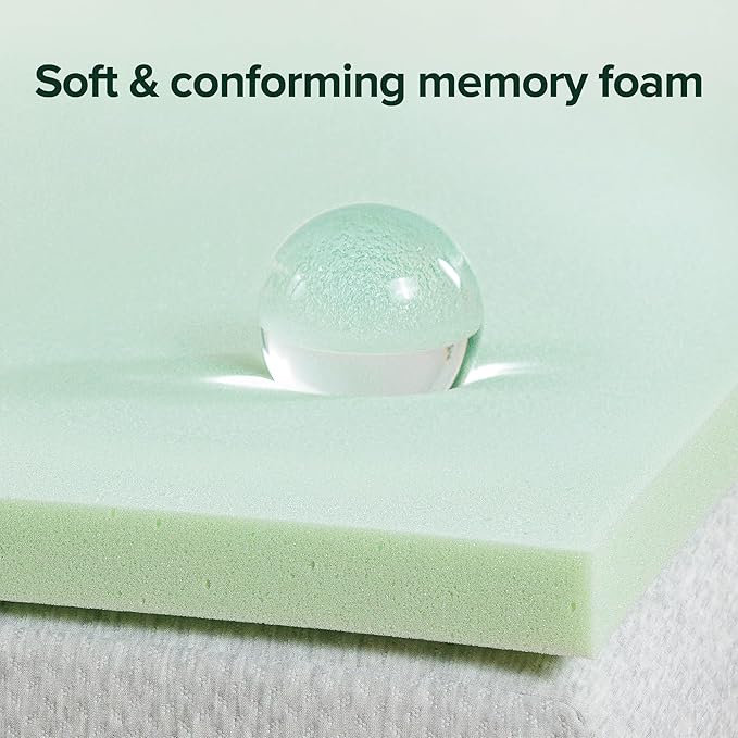 ZINUS 2 Inch Green Tea Memory Foam Mattress Topper, Smaller, More Convenient WonderBox Packaging, Pressure-Relieving Layers, CertiPUR-US Certified, Full