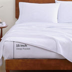 LANE LINEN 100% Organic Printed Cotton Sheets Twin Size, Classic Ticking Stripe Print (Available in Variety of Prints) Soft & Comfy Low Pill Fade Resistant Naturally Cooling Machine wash Twin Sheets
