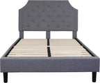 Flash Furniture Brighton Full Size Tufted Upholstered Platform Bed in Light Gray Fabric