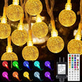 Color Changing String Lights Plug in, 33ft 60LED Connectable Crystal Globe String Light Remote, Decorative Outdoor Twinkle Lights for Girl Gift Bedroom Patio Garden Tent Camp Party Christmas Décor