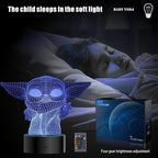 2 Bases 5 Patterns Star Wars Gifts 3D Illusion Lamp - Baby Yoda Night Light, 7 Color Change, Christmas Gifts for Star Wars Fans Boys Girls Men