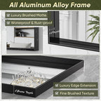 Suidia Bathroom Mirror, 30" x 30" Rectangular Wall Mirror, Metal Framed Wall Decor Wall-Mounted Mirrors for Bathroom, Bedroom, Living Room, Entryway, Black