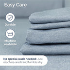 Twin XL 4 Piece Sheet Set - Comfy Breathable & Cooling - Soft Hotel Luxury Bedding Set with 8-16 Inch Deep Pockets - 1 Flat & 1 Fitted Sheet & 2 Pillowcases - Wrinkle Free & Easy Care - Heathered Blue