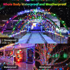 Christmas Lights Battery Operated 4 Pack 8 Feet 20 LED String Lights on Green Wire with 8 Modes Waterproof Tree Lights for Outdoor Indoor Holiday Party Garden Xmas Tree Decorations, Multicolor