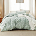 Bedsure Oversized Queen Comforter Set - Sage Green Bed Set, 3 Pieces Cute Floral Bedding, 1 Soft Reversible Botanical Flowers Comforter and 2 Pillow Shams