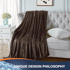 Walensee Fleece Blanket Plush Throw Fuzzy Lightweight (Throw Size 50x60 Brown) Super Soft Microfiber Flannel Blankets for Couch, Bed, Sofa Ultra Luxurious Warm and Cozy for All Seasons