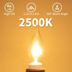 20-Pack E12 Candle Light Bulbs 25W Warm White 2500K, 240 Lumen Dimmable Chandeier Light Bulbs for Ceiling Fan, Pendants or Outdoor, CA10 Clear Candelabra Base Bulbs
