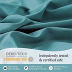 LuxClub 5 PC Split King Sheet Set, Breathable Luxury Bed Sheets, Deep Pockets Wrinkle Free Cooling Sheets Machine Washable Hotel Bedding Silky Soft - Teal Split King