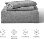 Love's cabin Quilts for Full Bed Grey Bedspreads Bedding Set - Summer Lightweight Bedspread Comforter - Coin Pattern Bedding Coverlet for All Season - 3 Pieces (1 Quilt, 2 Pillow Shams)