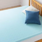 Best Price Mattress 2 Inch Ventilated Memory Foam Mattress Topper, Cooling Gel Infusion, King, Dorm Essentials, Blue