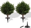 15.7 inch Height Set of Two Artificial Cypress Topiary – Breathe Life & Lushness into Any Space – Lifelike – UV-Resistant Great for Indoors & Outdoor - Easy to Install – Fade-Proof