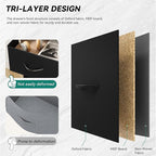 YITAHOME 9 Drawers Fabric Dresser, Dresser for Room, Black Chest of Drawers, Storage Tower Organizer Unit for Living Room, Closets - Sturdy Steel Frame, Wooden Top & Easy Pull Fabric Bins