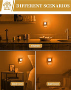 DORESshop Orange Night Light [2 Pack], Night Lights Plug Into Wall, Night Light Dusk to Dawn Sensor, LED NightLight Adjustable Brightness, Bedroom, Bathroom, Hallway, Stairs, Halloween, Party