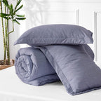Bedsure Queen Comforter Set - Denim Grey Comforter Queen Size, Soft Bedding for All Seasons, Cationic Dyed Bedding Set, 3 Pieces, 1 Comforter (90"x90") and 2 Pillow Shams (20"x26"+2")