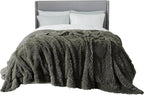 Bedsure GentleSoft Fluffy Olive Green King Size Blanket for Bed, Thick Soft Sherpa Faux Fur Fleece Bedding Fuzzy Plush Winter Warm Heavy Large King Blanket, Cozy Olive Gifts for Men Women, 108x90
