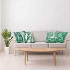 Ambesonne Vintage Throw Pillow Cushion Case Pack of 4, Abstract Grunge Effect Brushstrokes and Waving Striping Stains Paisley Drops, Modern Accent Double-Sided Digital Printing, 20", Forest Green