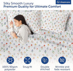 DREAMCARE Queen Size Sheets - Cooling Bed Sheets - 4pcs Set - Queen Sheet Set - Sheets Queen Size Bed - Queen Size Sheet Sets - Soft & Long Lasting 100% Fine Brushed Floral Sheets - Multi Floral