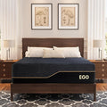 EGOHOME 14 inch Firm Queen Mattress, Memory Foam Mattress with Cooling Cover, Bed in a Box, CertiPUR-US Certified, Breathable and Supportive, Made in USA, 60''x80''x14'' Black
