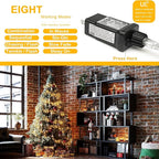Decute 300LED Christmas String Lights Outdoor Waterproof 105FT UL Certified with End-to-End Plug 8 Modes, Warm White Indoor Starry Fairy Lights for Christmas Tree Patio Garden Wedding Party Decor