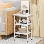 VECELO Modern Nightstands X-Design Side End Table Night Stand with Storage Shelf for Bedroom,Living Room,