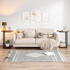 Hosfais Small Side Table Set of 2, C-Shaped Wood Sofa End Table with Metal Frame for Living Room, Bedroom, Small Spaces (Rustic Brown)