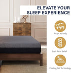 EGOHOME 10 Inch Twin Mattress, Copper Gel Cooling Memory Foam Mattress for Back Pain Relief,Therapeutic Single Mattress Bed in a Box, Made in USA, CertiPUR-US Certified, 38x75x10 Black