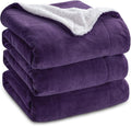 Bedsure GentleSoft Sherpa Fleece Blankets King Size for Bed - Thick and Warm Throw for Girls and Women, Soft Fuzzy Plush King Blanket for Winter, Purple, 108x90 Inches
