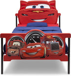 Delta Children Plastic 3D-Footboard Twin Bed, Disney/Pixar Cars Snooze 6 inch Memory Foam Twin Mattress (Bundle)