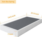 Box Spring Twin 7 Inch Metal Box Spring Twin Size Basics Bed Base, Mattress Foundation,Black Heavy Duty Structure with Cover, No Noise,Easy Assembly
