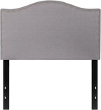 Flash Furniture Lexington Upholstered Twin Size Headboard with Accent Nail Trim in Light Gray Fabric