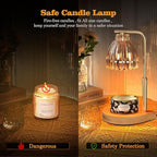 Christmas Gifts for Women Candle Warmer Lamp with Adjustable Height, Timer & Dimmer, Birthday Gifts for Women, Elegant Gift Box & Greeting Card, Candle Lamp with 2 Bulbs for Home Decor/Bedroom/Office