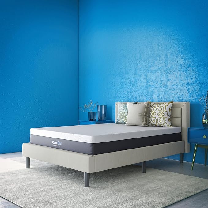 Cool Gel 12 Inch Twin XL Mattress Memory Foam Medium Firm, Gel Memory Foam Mattress Twin XL Cooling, Made in the USA, 12" Depth with Pressure Relief, CertiPUR-US Certified Fiberglass Free, Bed
