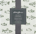 Eddie Bauer - Full Sheets, Cotton Flannel Bedding Set, Brushed For Extra Softness, Cozy Home Decor (School of Fish, Full)